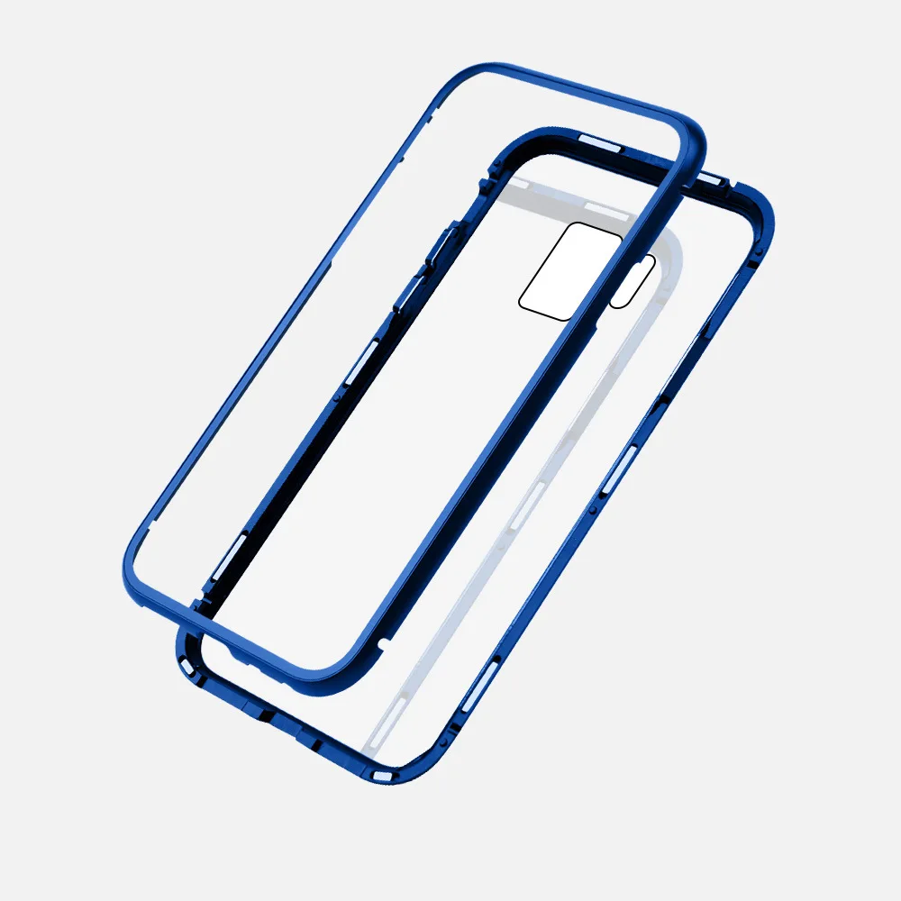 
Free Shipping 360 Degree Full Protective Metal Frame Magnetic Mobile Phone Case For Samsung S10 Plus 