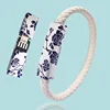 Chinese Style Blue And White Porcelain Portable Mini Cuff USB Cable Wire Cell Phone Charging Data Bracelet