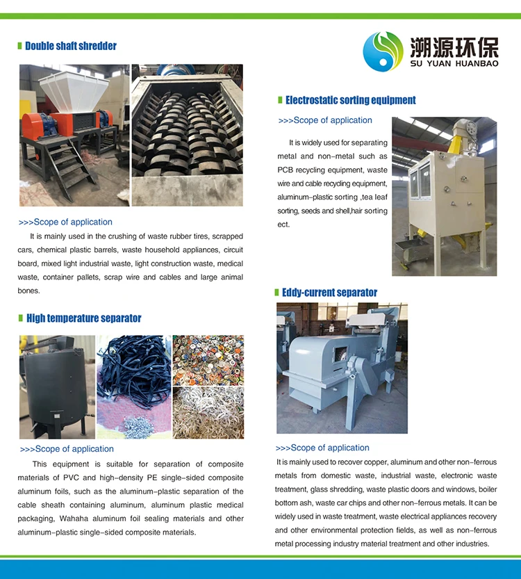 Waste Materials Aluminum Plastic PVC PE Sorting Recycling Machine
