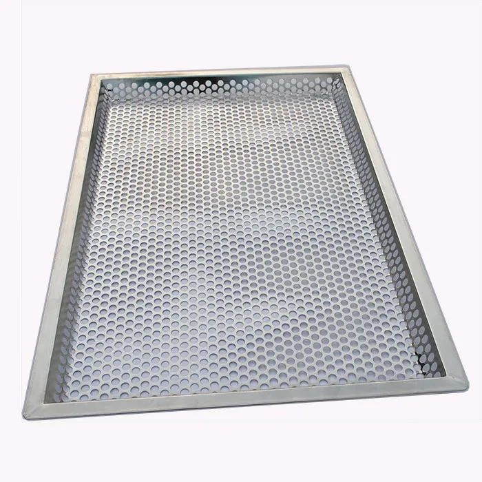 stainless steel perforated seafood drying tray