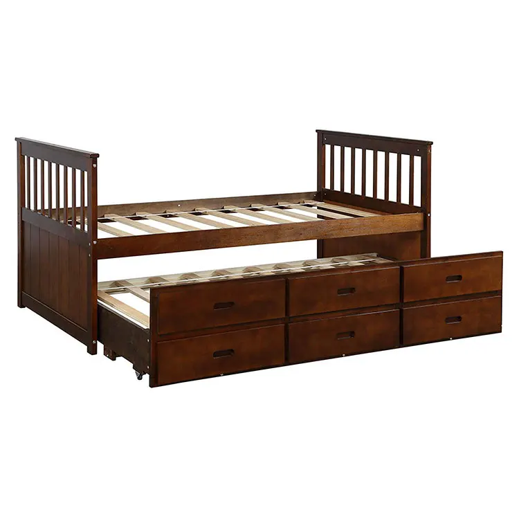Kids Bedroom Trundle Twin Bunk Bed With Staircase Buy Modern Triple