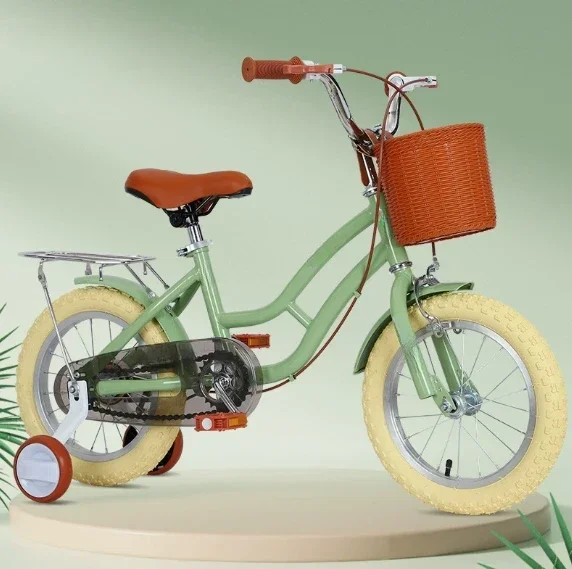 product girls princess bike 12 18 inch with rear seat  flash training wheels retro style kids bicycle435-4