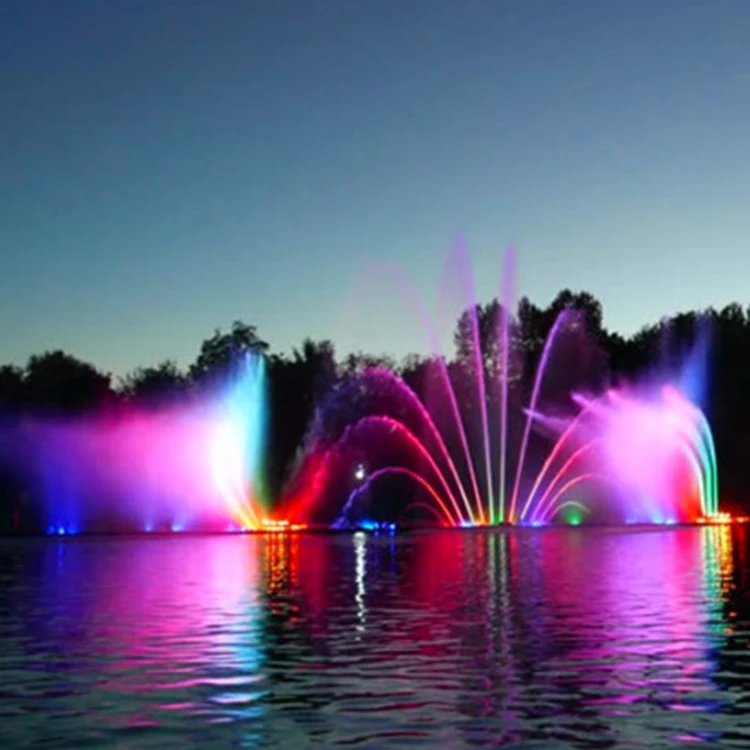 Customize Diameter 4m Round Floating Pond Music Fountain In Lake With