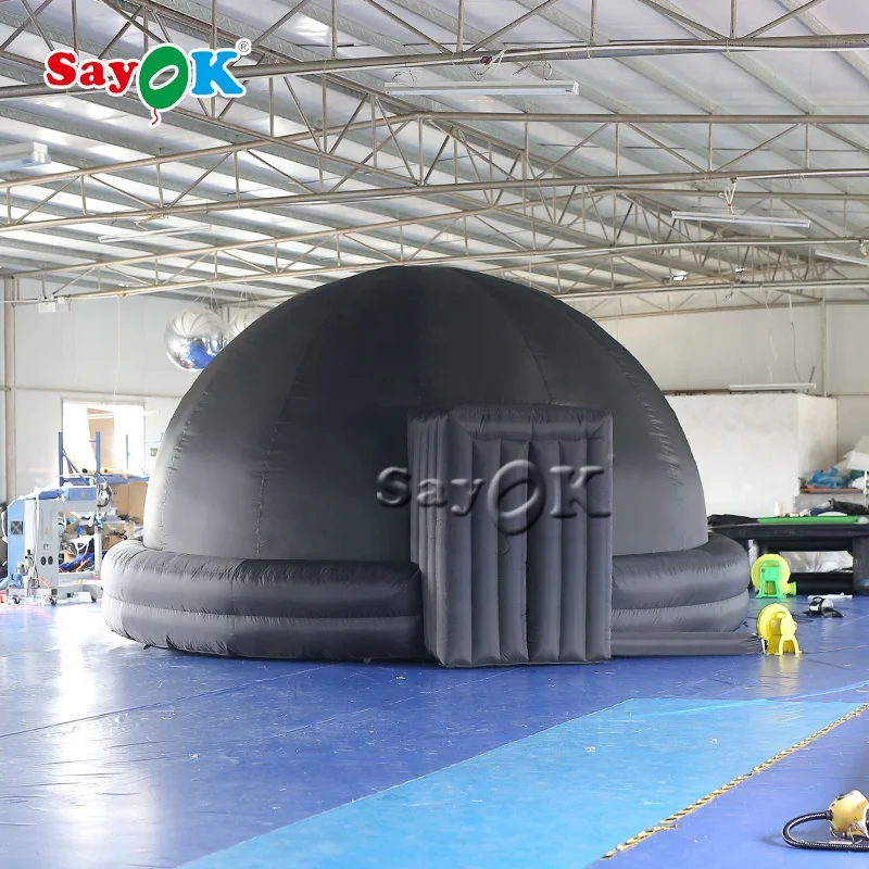 6m Black Inflatable Planetarium Tent Full Dome Digital Planetarium ...