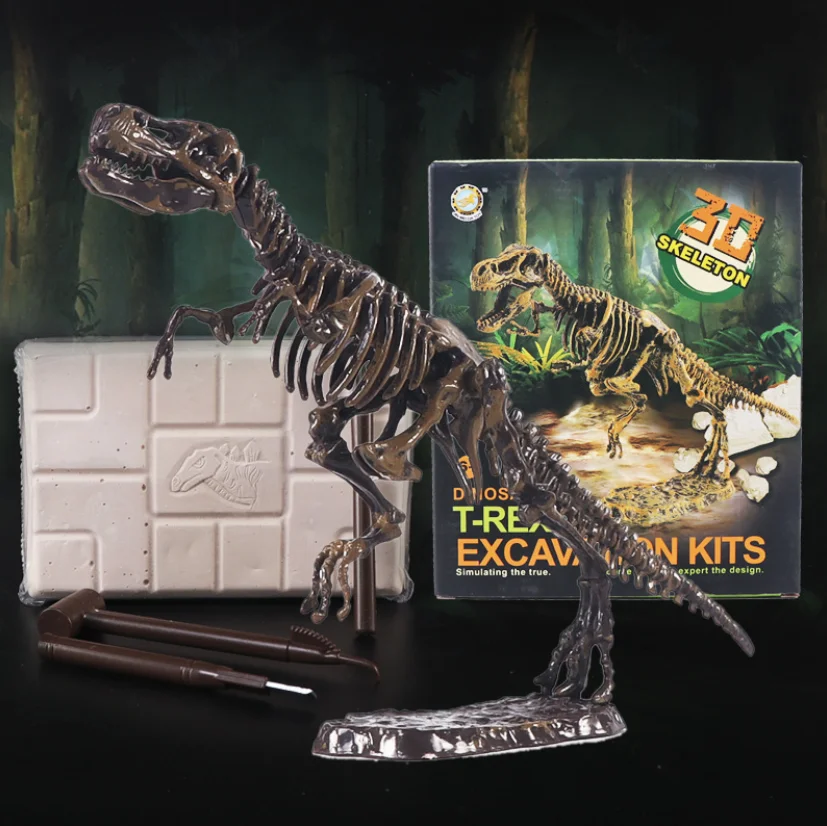 Customized Factory Hot Sale Plastic PVC Jurassic Dinosaur skeleton archaeological excavation toy ancient animal fossil model