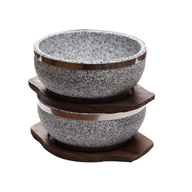 Wholesale Granite Stone Bowl Korean Sizzling Hot Stone Pot Dolsot Bowl