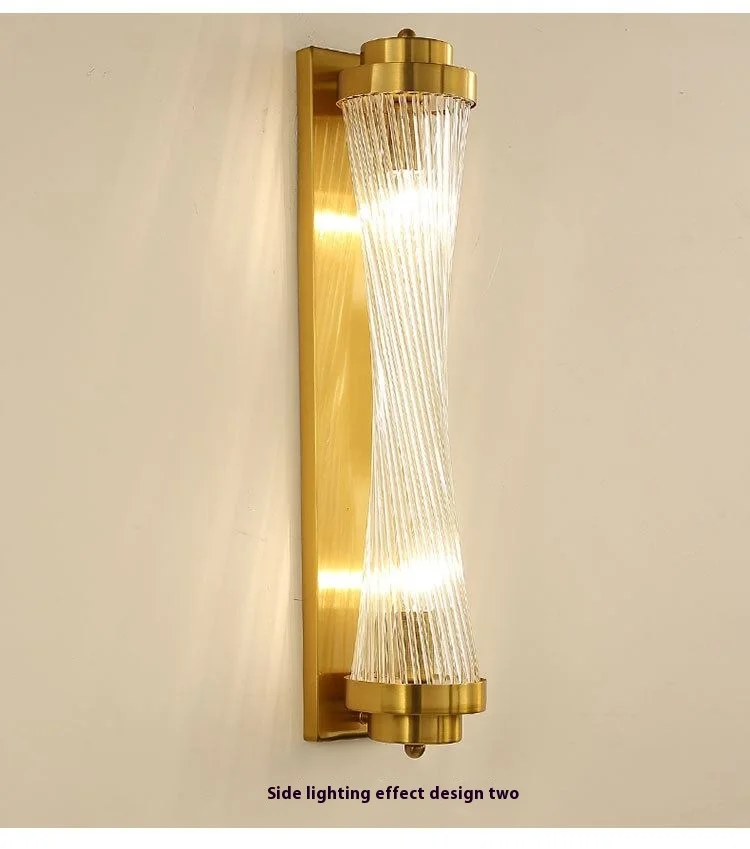 product european style luxury led wall lamp modern glass body with iron and brass for indoor home or hotel decoration-5