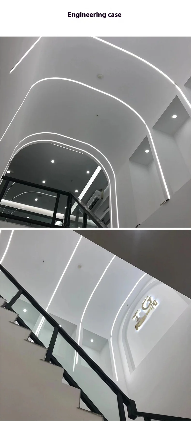 product no drill required flexible led strip light with easy installation ceiling edge linear silicone sleeve profile light-9