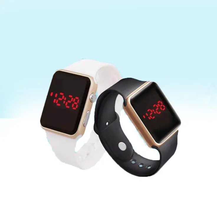 Electroplated fashionable led apple watch square led electronic movement wristwatch