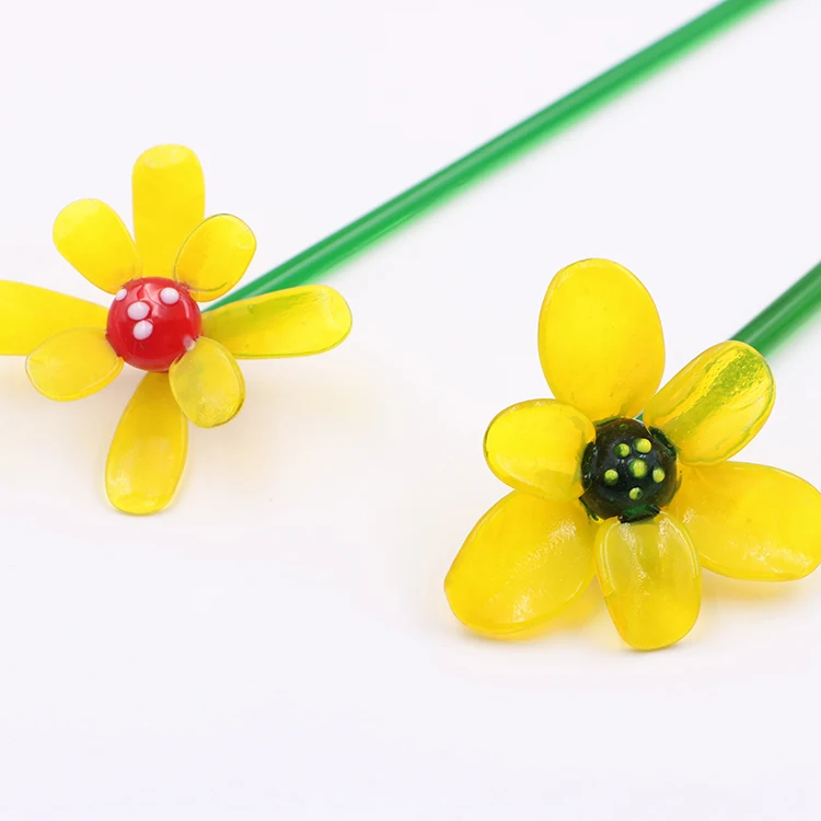 Clever design handmade Christmas decorations large glass flower murano glass flower art