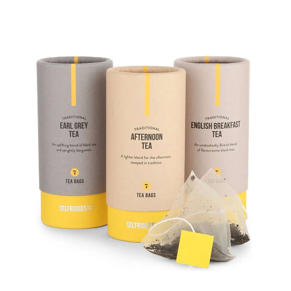 Biodegradable Cardboard Tea Cans Custom Printing Kraft Paper Tube Round