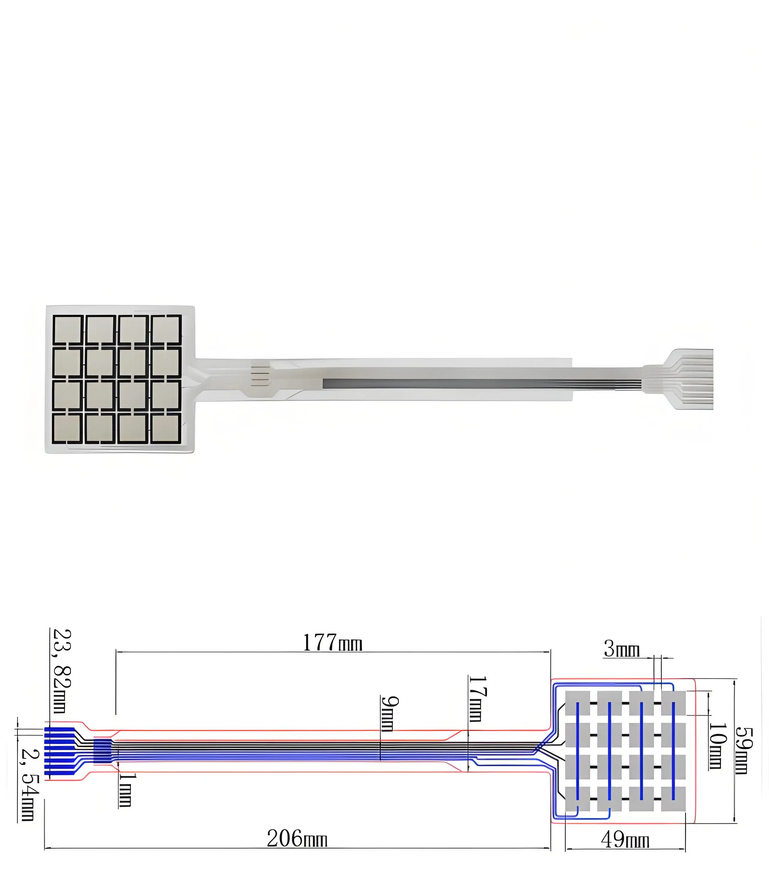 Fsr Matrix Sensor FSR Flexible Pressure Sensor 4x4 Matrix Resistive Film Array Tactile ...