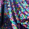 3mm Mini SPARKLING RAINBOW Sequin Fabric material for wedding party/dress backdrop/51 inches wide
