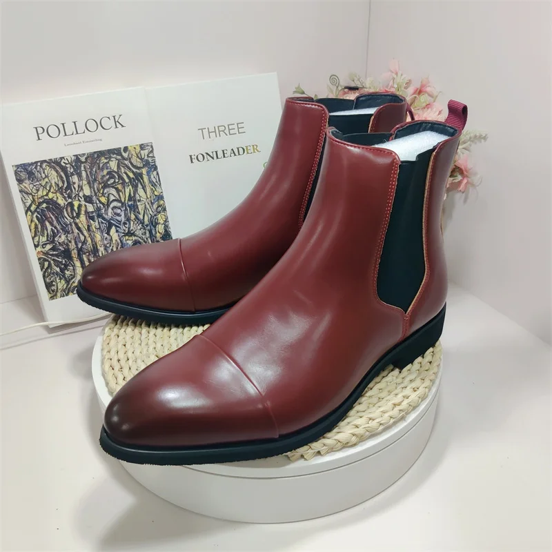 Classic Design Red Bottom Shoes - Men's Chelsea Boots