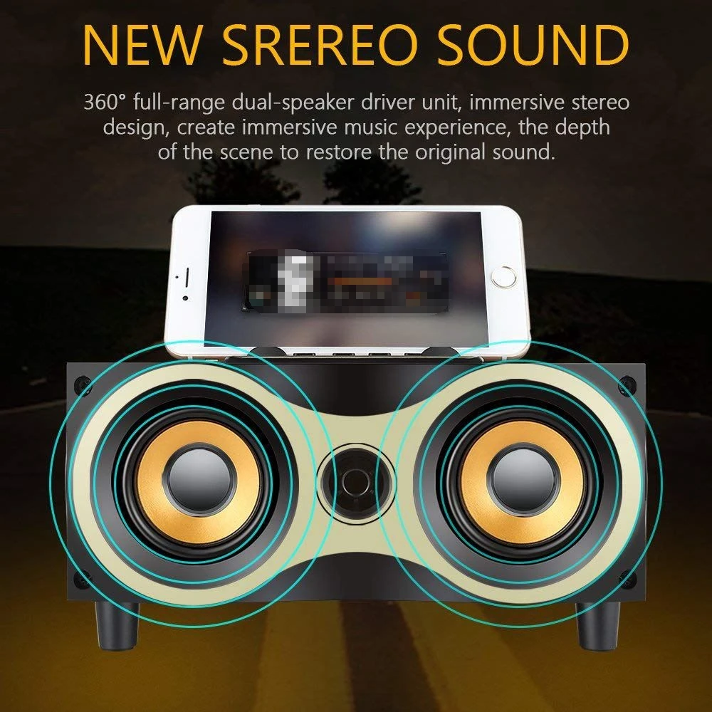 Portable HiFi amplifier real wood Bluetooth speaker for market - ANKUX.COM