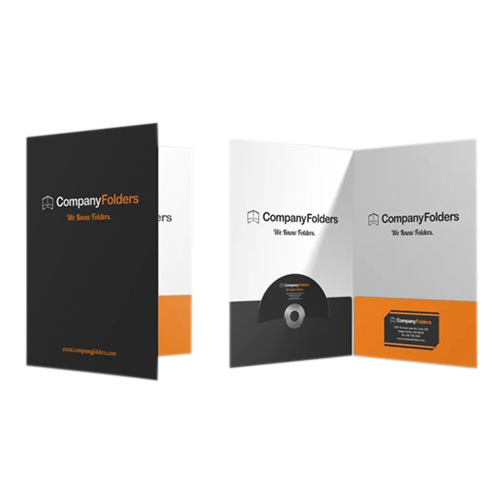 custom business folders with business card slot