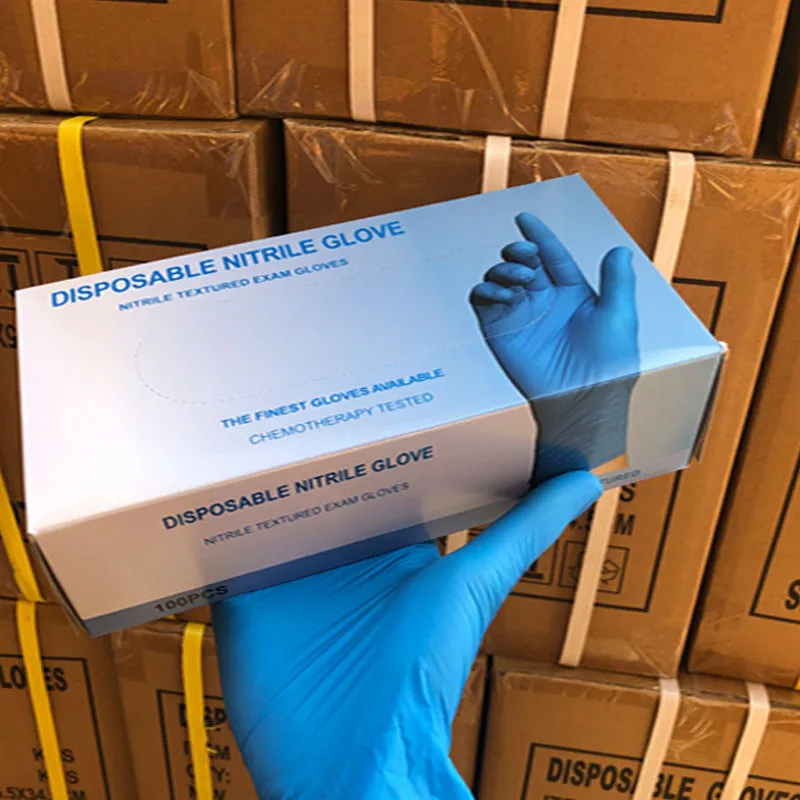 Thickened Blue Disposable Protective Gloves   Food Grade Household Gloves Nitrile Surgical Gloves