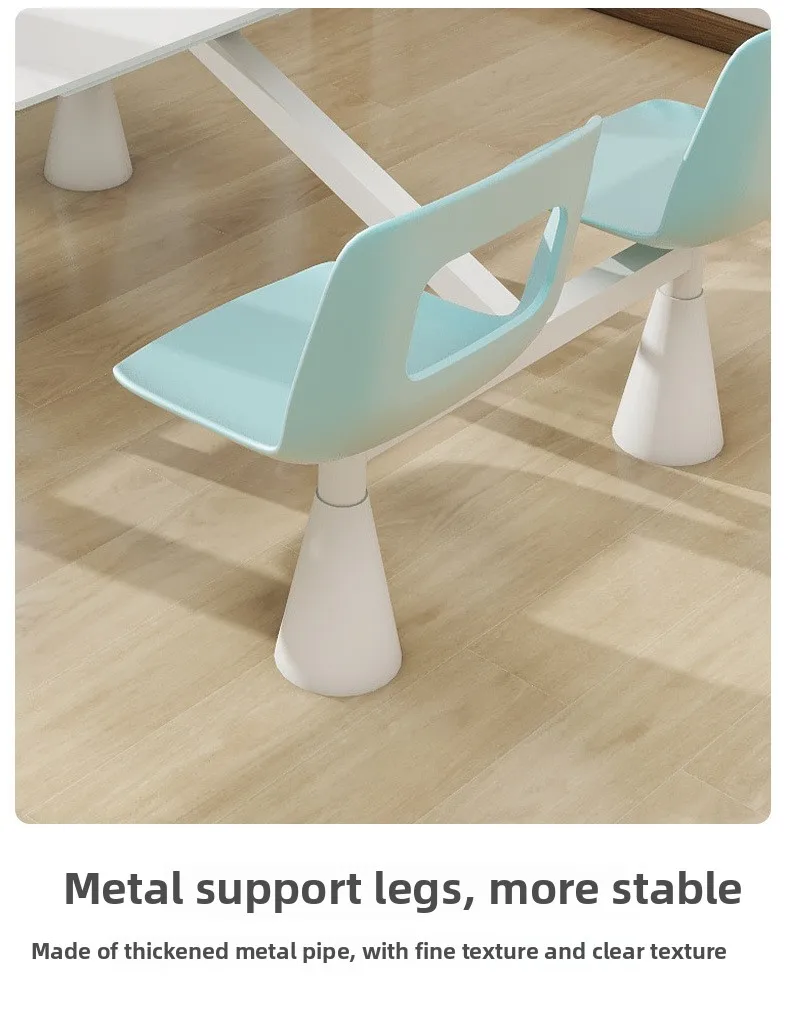 product modern four person dining table chair set wood panel rock slab school canteen restaurant furniture-8