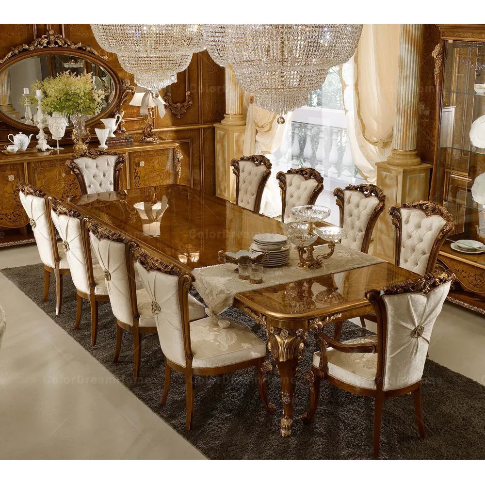 Royal Dining Room Antique Dining Table And Chairs Set 10 Seats Buy Dining Table And Chairs Set