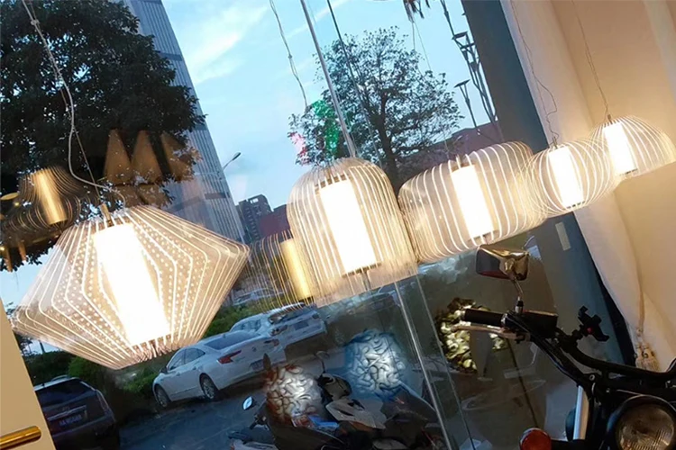Modern design decorative acrylic led pendant light acrylic sheet for home hotel lighting