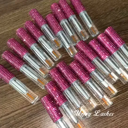 Mink Eyelash Private Label Pink Rhinestone Lash Glue Fast Dry Lash