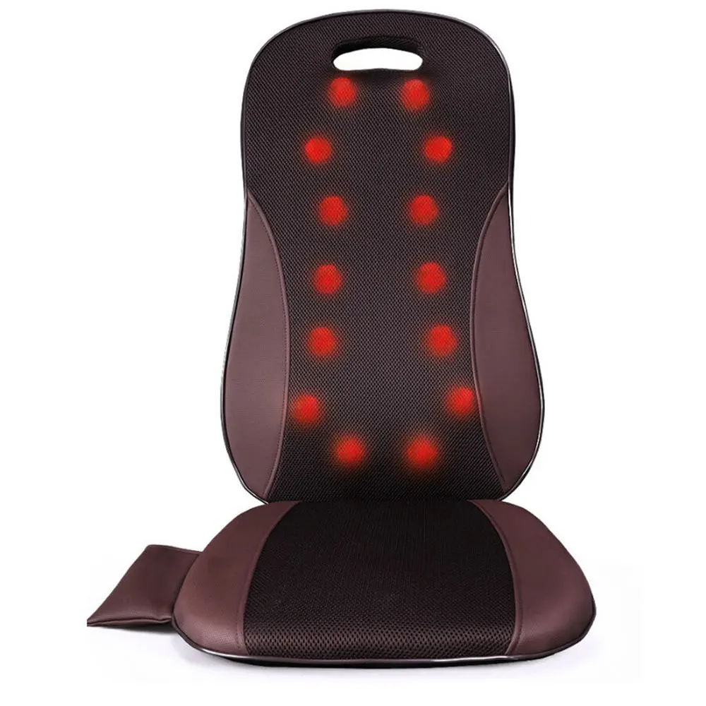 2022 Electric Full Back Massage Seat 3d Airbag Heated Car Vibrating Shiatsu Infrared Massage 7538