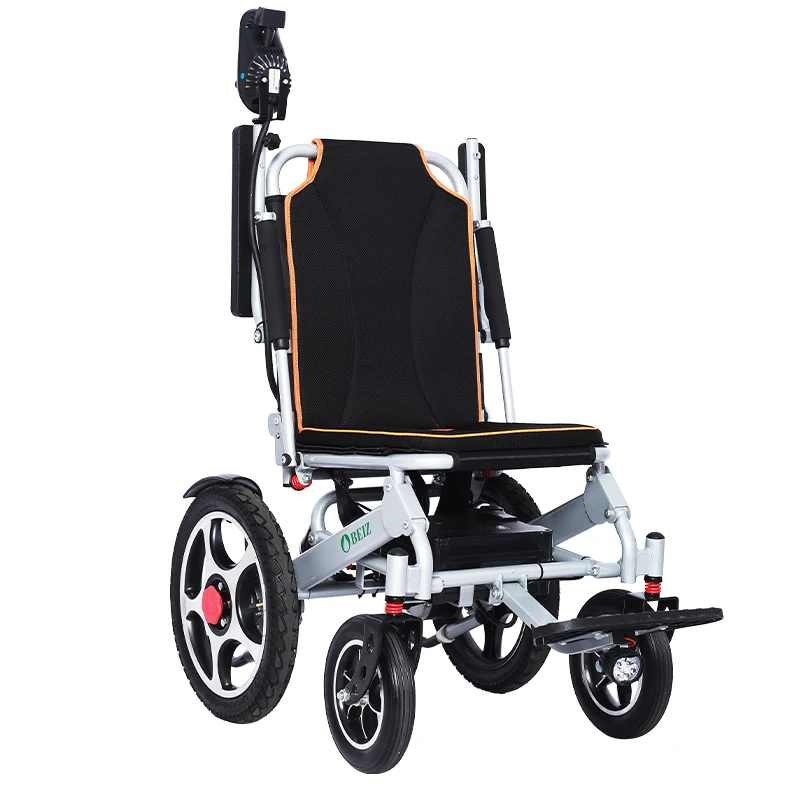 2023 New Trending Light weight portable wheel chair with remote controller for disable foldable airplane electric wheelchair manufacture