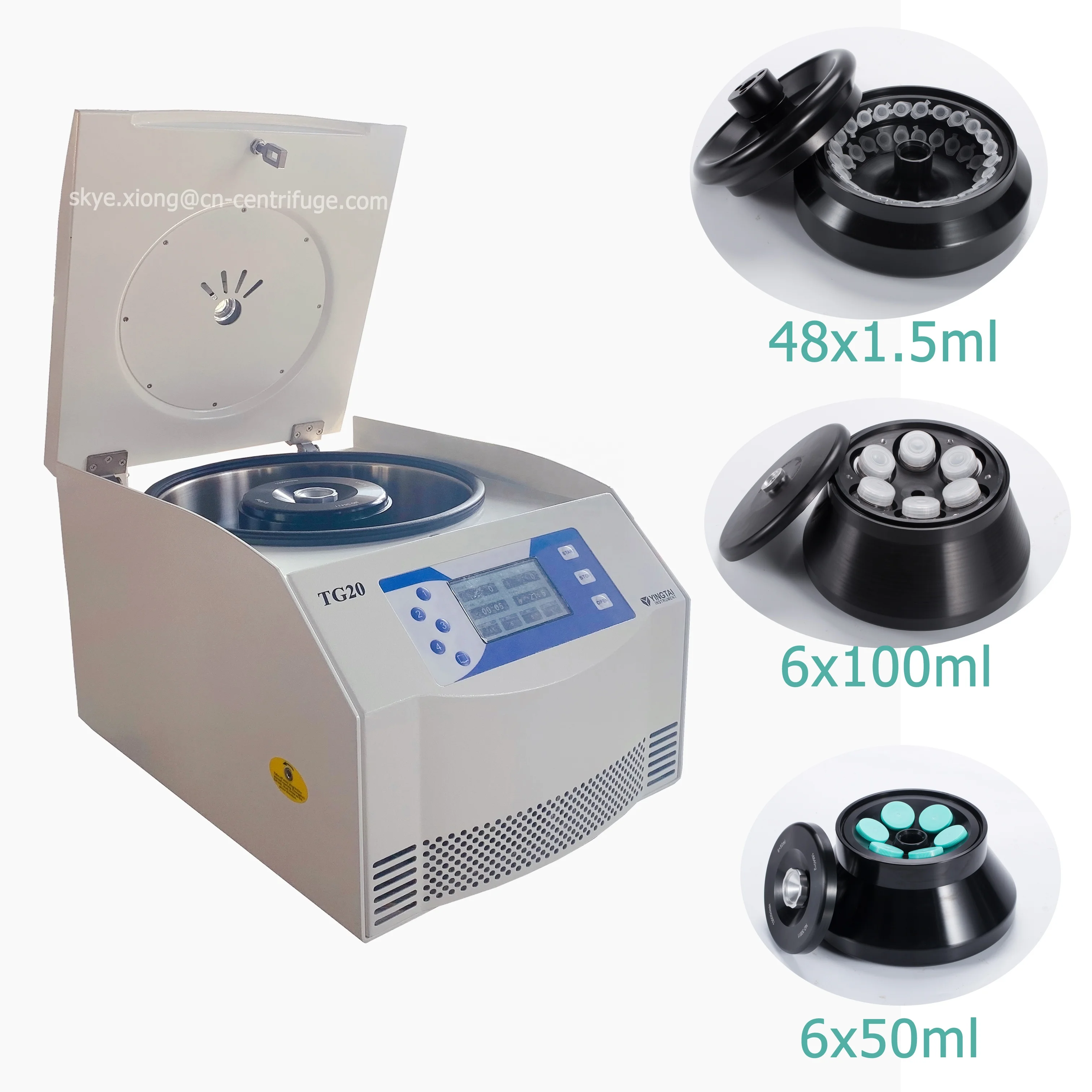 High Speed 21000rpm 0.5ml 1.2ml 50ml 100ml Tubes Yingtai Lab Centrifuge ...