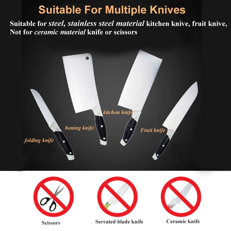 Portable Diamond And Ceramic Mini 3 Stage Kitchen Knife Sharpener