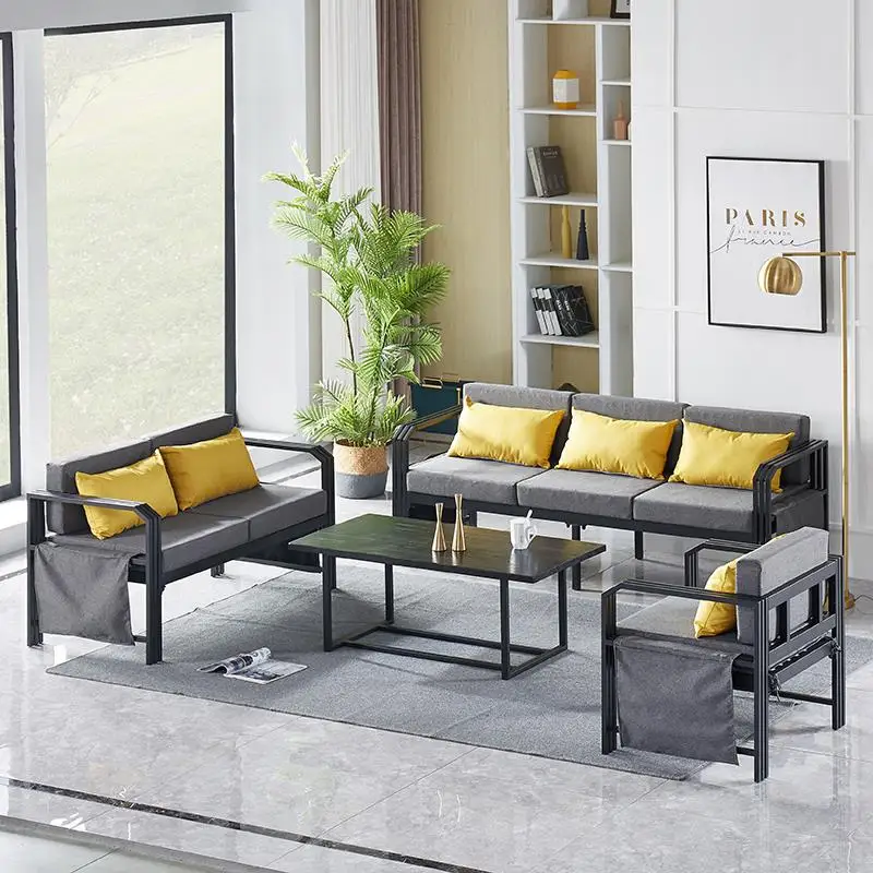 Nordic light luxury modern simple living room sofa metal clothing store beauty salon bar chair leisure sofa chair