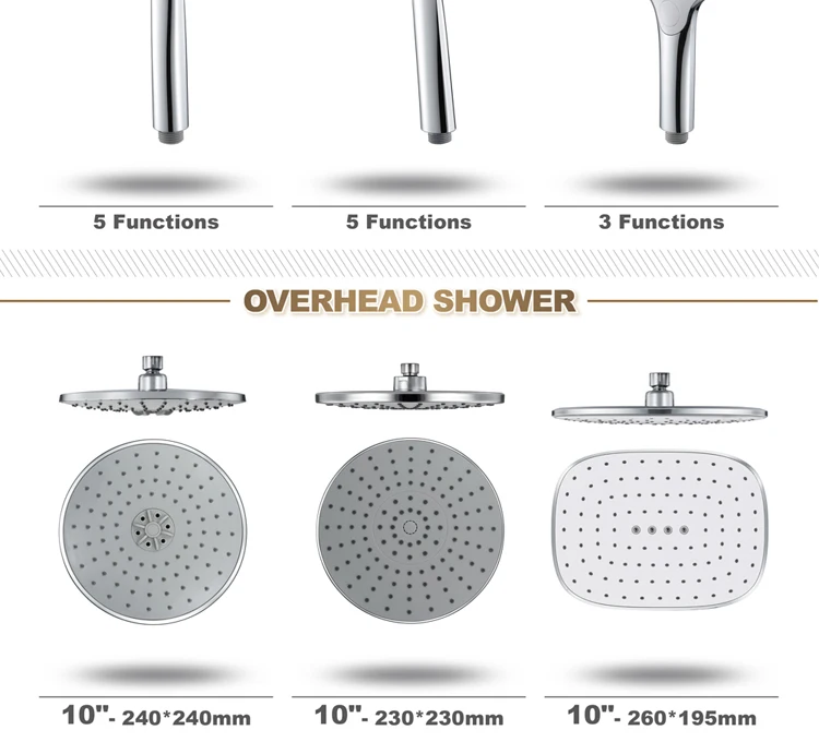 HIDEEP shower accessories ABS black bathroom handheld multi-function shower head