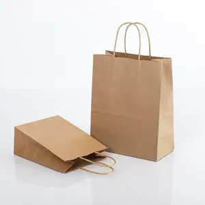 Custom Logo Recycled Brown Kraft Gift Ping Paper Bag With Handle Custom Logo Recycled Brown Kraft Gift Ping Paper Bag With Handle
