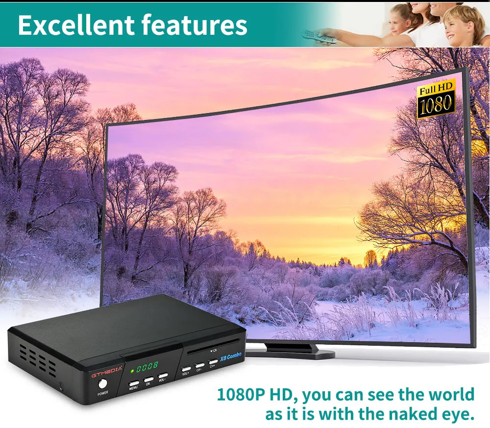 Gtmedia X8 Combo Dvbs2x Satellite Receiver T2 Cable Dual Tuner Decoder