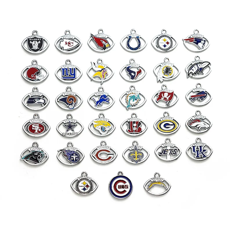 Unique Design Sports 32 American Football Teams Logo Nfl Pendant Alloy