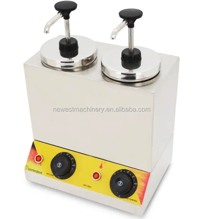 Commercial Electric Double Sauce Bottles Warmer Hot Cheese Chocolate 2