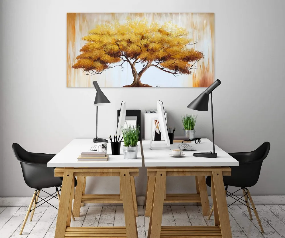 Venta Al Por Mayor Gran Arbol Hecho A Mano Paisaje Pintura Al Oleo Sobre Lienzo Abstracto Moderno Hotel Forestal Arte De La Pared Para La Decoracion Del Hogar Buy Pintura Al