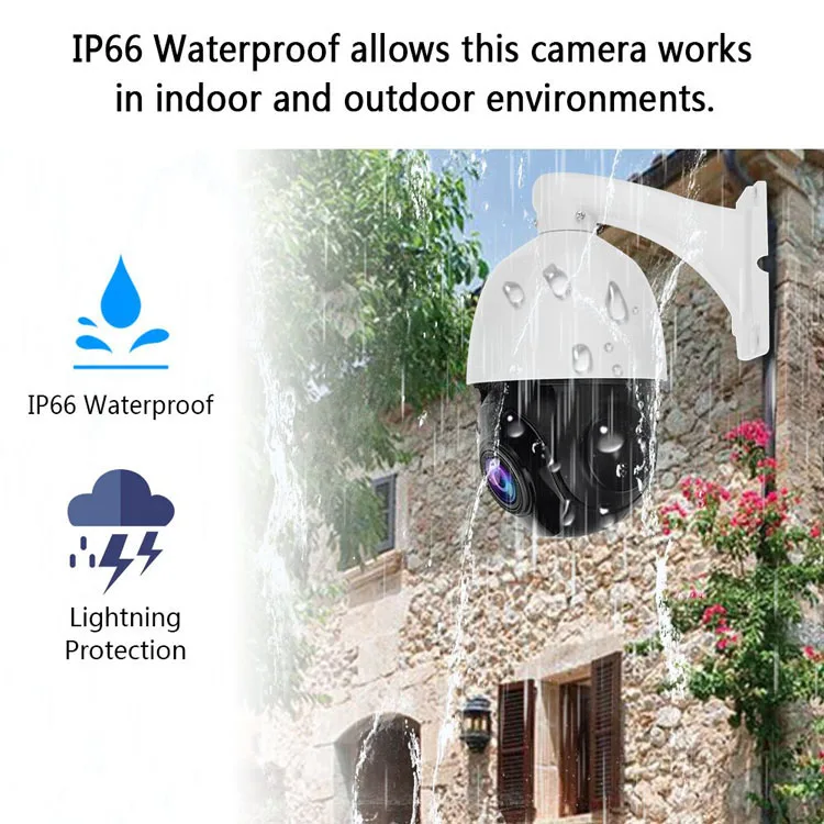 5MP Outdoor PTZ Wireless IP Camera 5X Zoom Wifi Auto Tracking of Human CCTV Camera