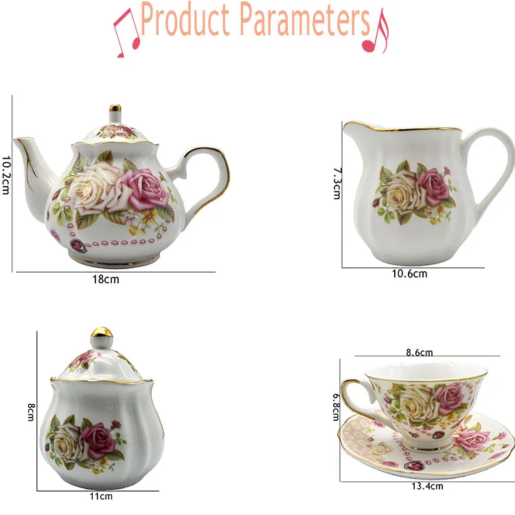 Beautiful Kitchen High Quality Tea Set 10pcs Ceramic Tea Sets Cup For