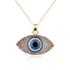 Personality Natural Stone Druzy Evil Eyes Pendant Necklace Turkish Eye Necklaces Women Girls Luck Jewelry