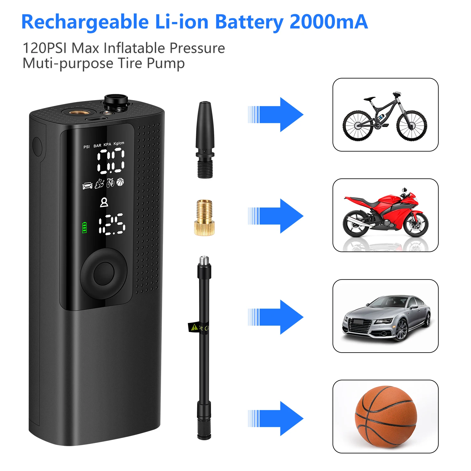 battery powered bike pump
