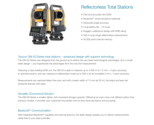 Topcon New Model GM52/55 GM50 Series Reflectorless Total Station