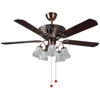 Factory Price 52 Inches Big Wooden Fan Blade Home Decor Led Ceiling Fan Light With Remote Control Indoor Ceiling Fan OEM