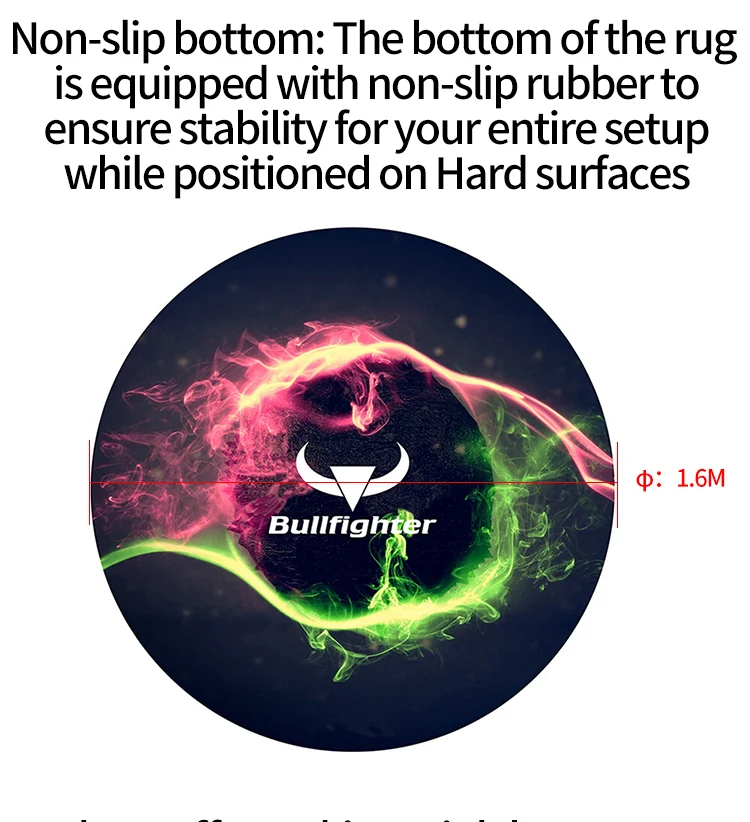 Bullfighter Cymbals Circle Drum Rug Black Carpet