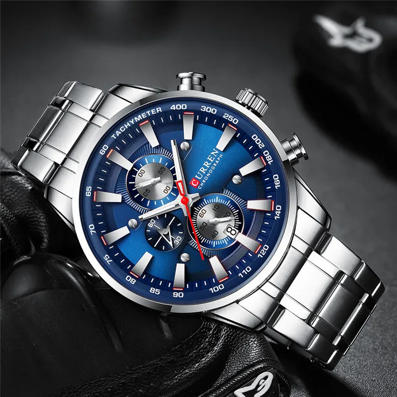 Curren 8351 Black Gold Watch For Men Fashion Quartz Sports Wristwatch ...