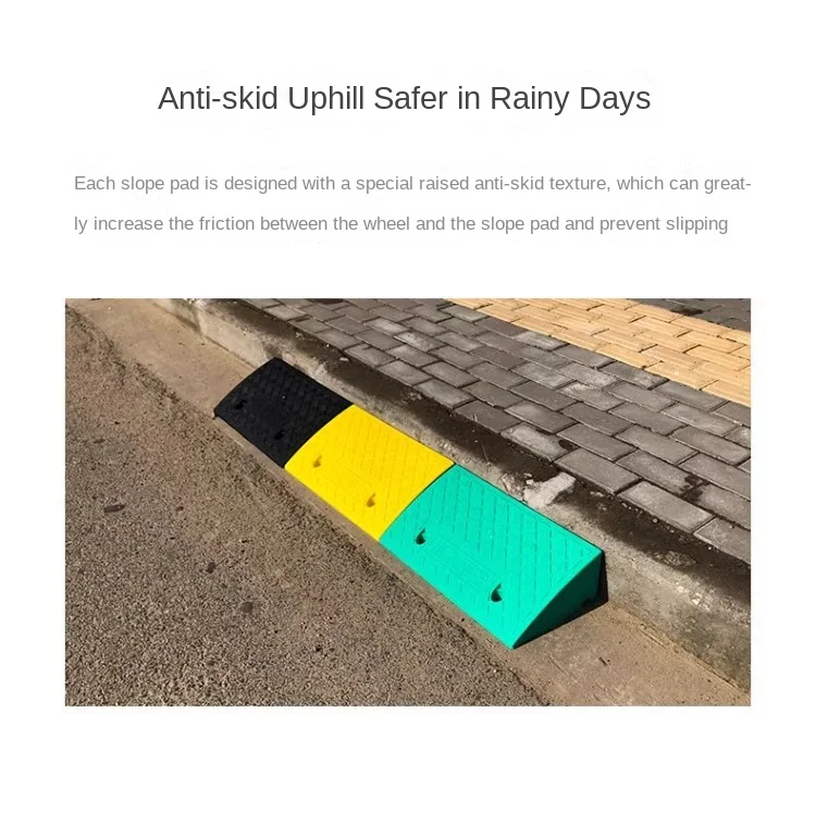 Bumpy Curb Heavy Duty Portable Rubber Speed Bumps Non-slip Curb Ramps Driveway ...