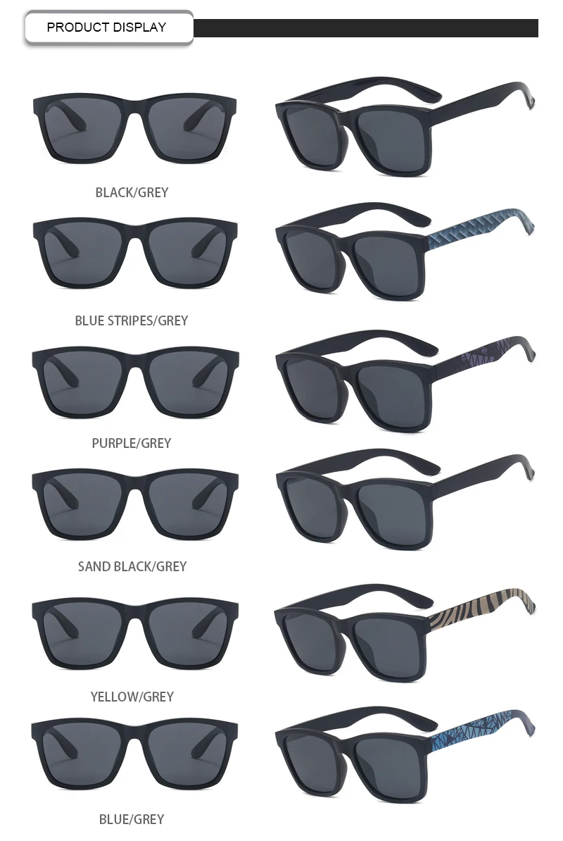 High Quality OEM Cycling TR90 Black Shade Square Men Polarized Sunglasses