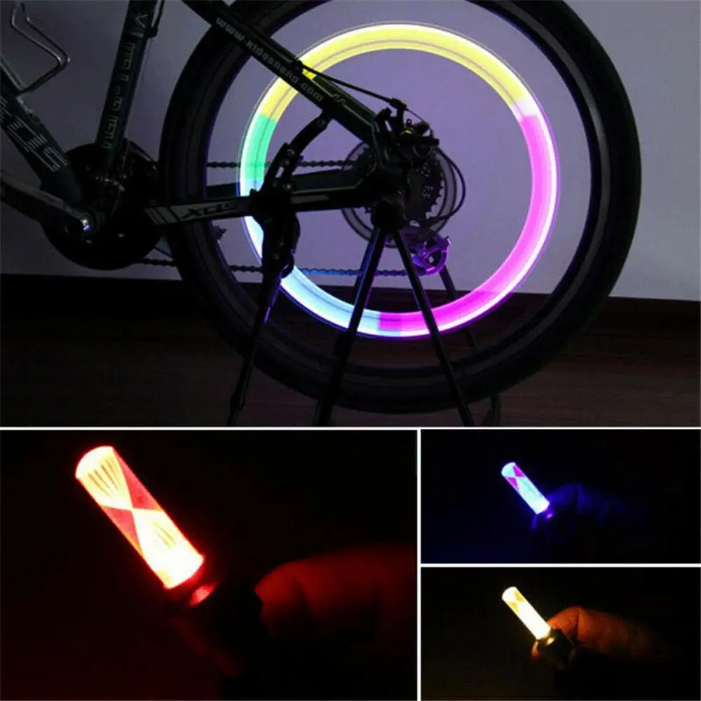 Led Wheel Lights Waterproof Tyre Wheel Valve Cap Tire Light Motorcycle Bicycle