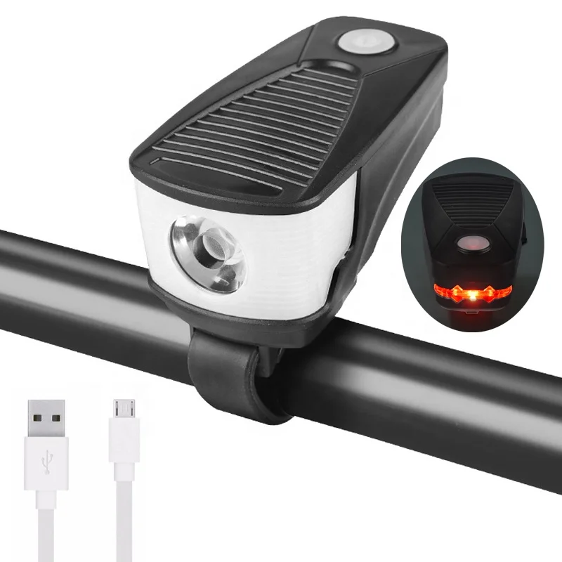 High Power USB rechargeable White red bike light Front bicycle LED lights Outdoor portable bike accessories light Cycle lamp