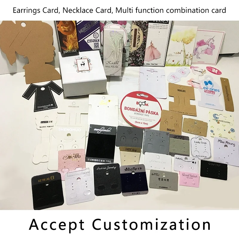 High-quality paper stock for earring display cards Paperboard jewelry packaging cards showing material thickness and quality