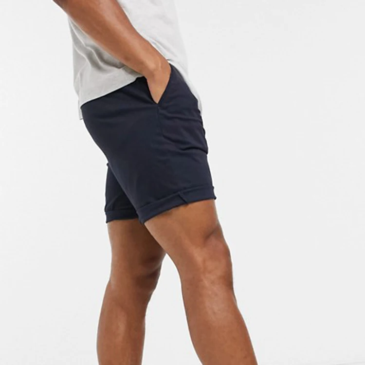 Qian Hui Customize Mens Cotton Chino Shorts Street Sport Workout Shorts